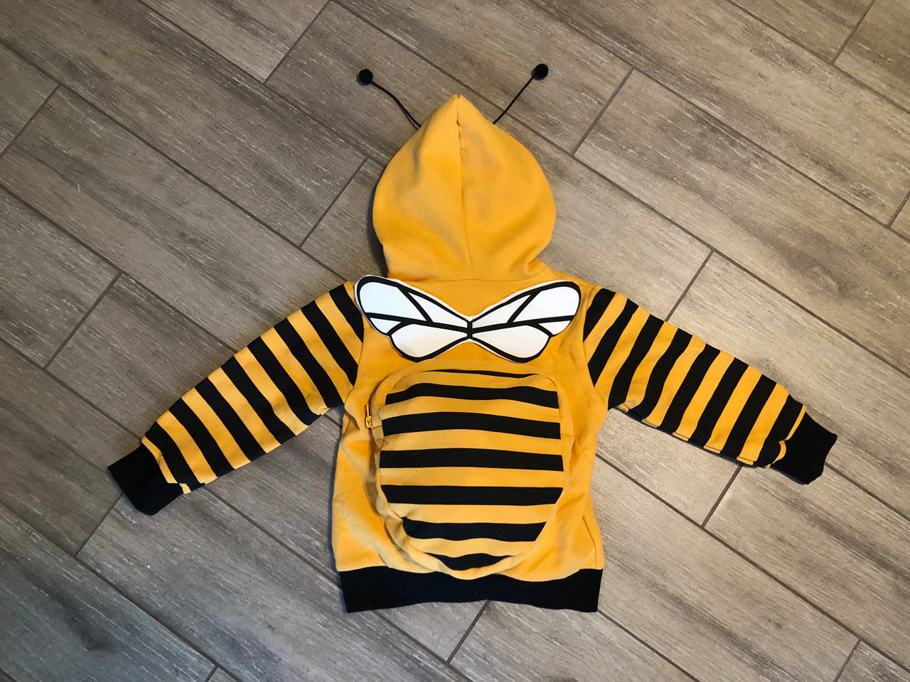 Yellow bee hoodie top