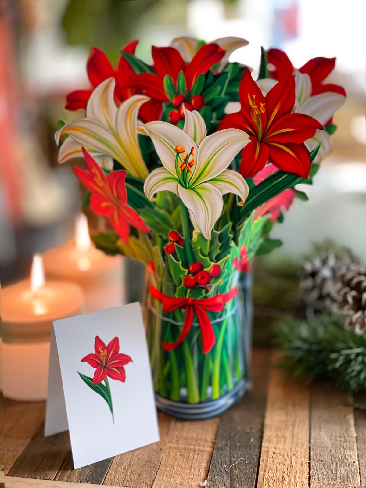 Fresh Cut Paper Standing Flowers Card