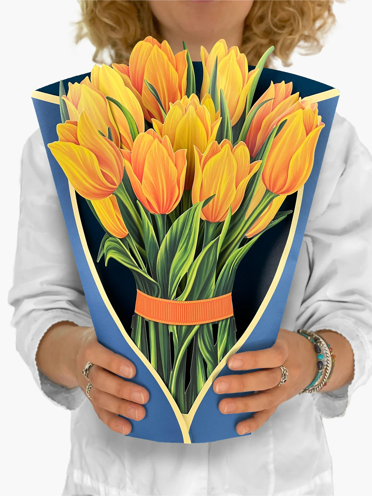 Fresh Cut Paper Standing Flowers Card