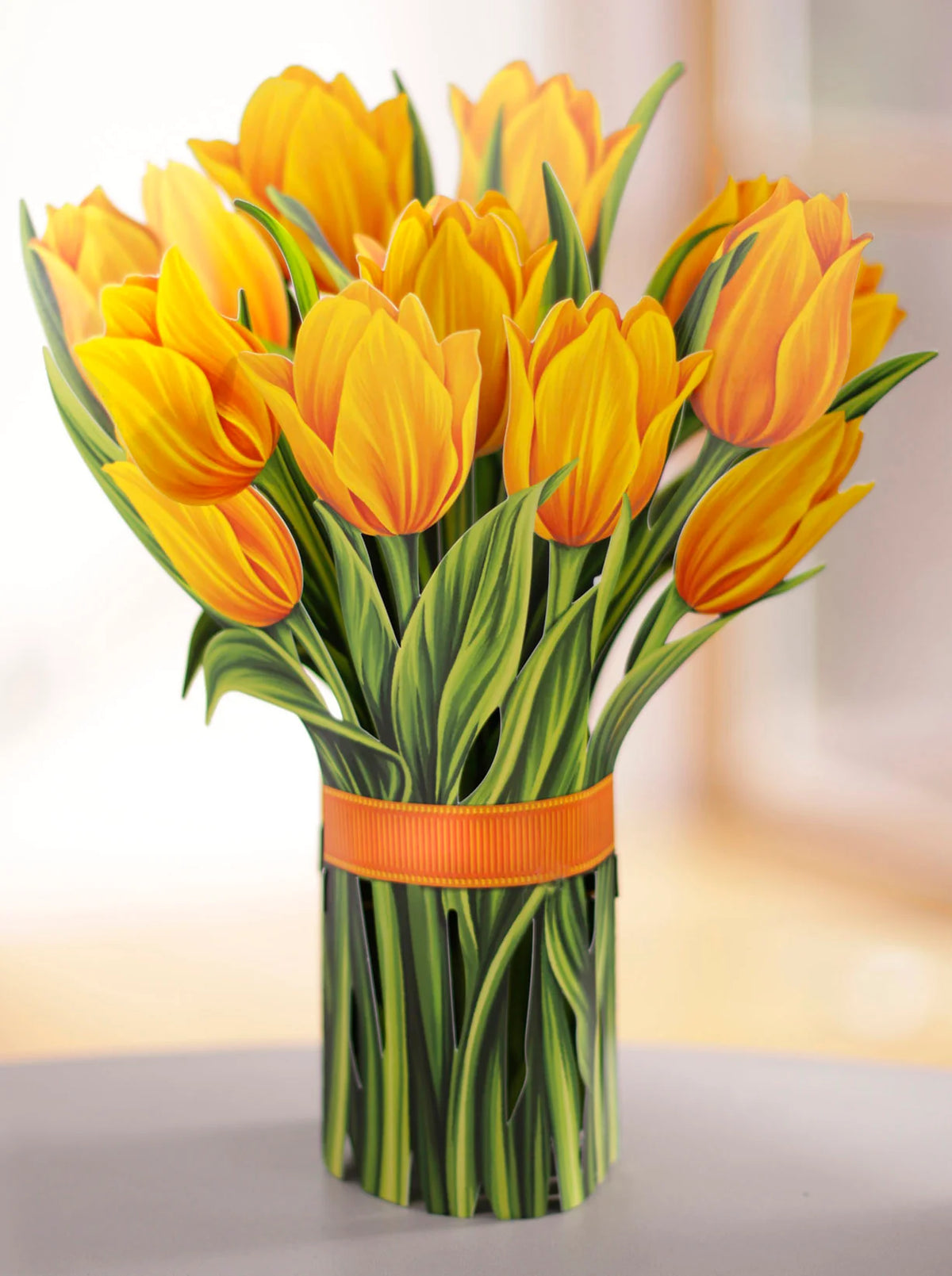 Fresh Cut Paper Standing Flowers Card