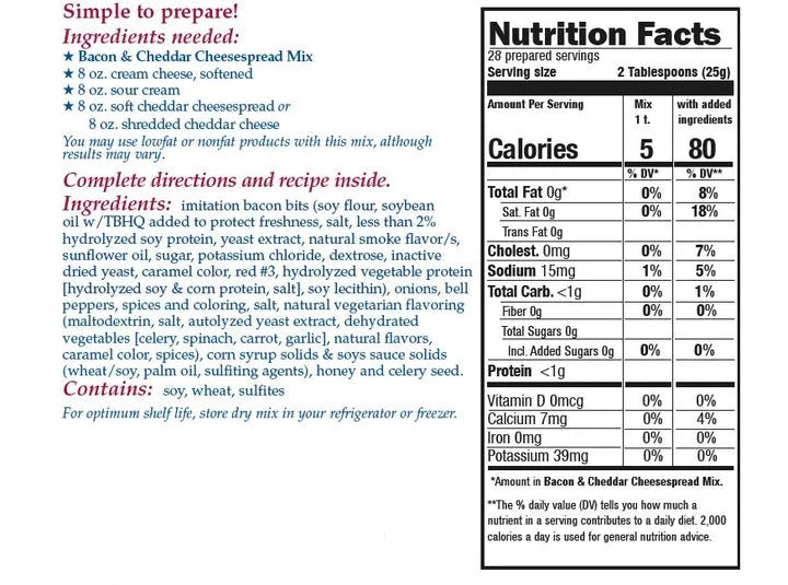 Bacon &amp; Cheddar Cheesespread Mix