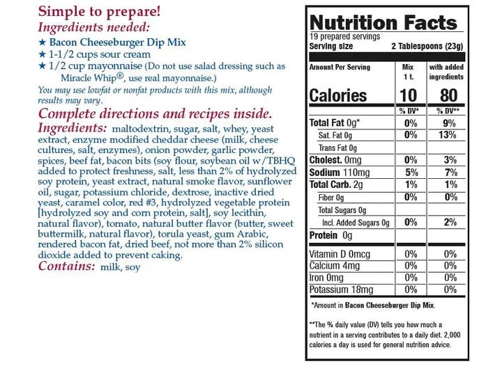 Bacon Cheeseburger Dip Mix