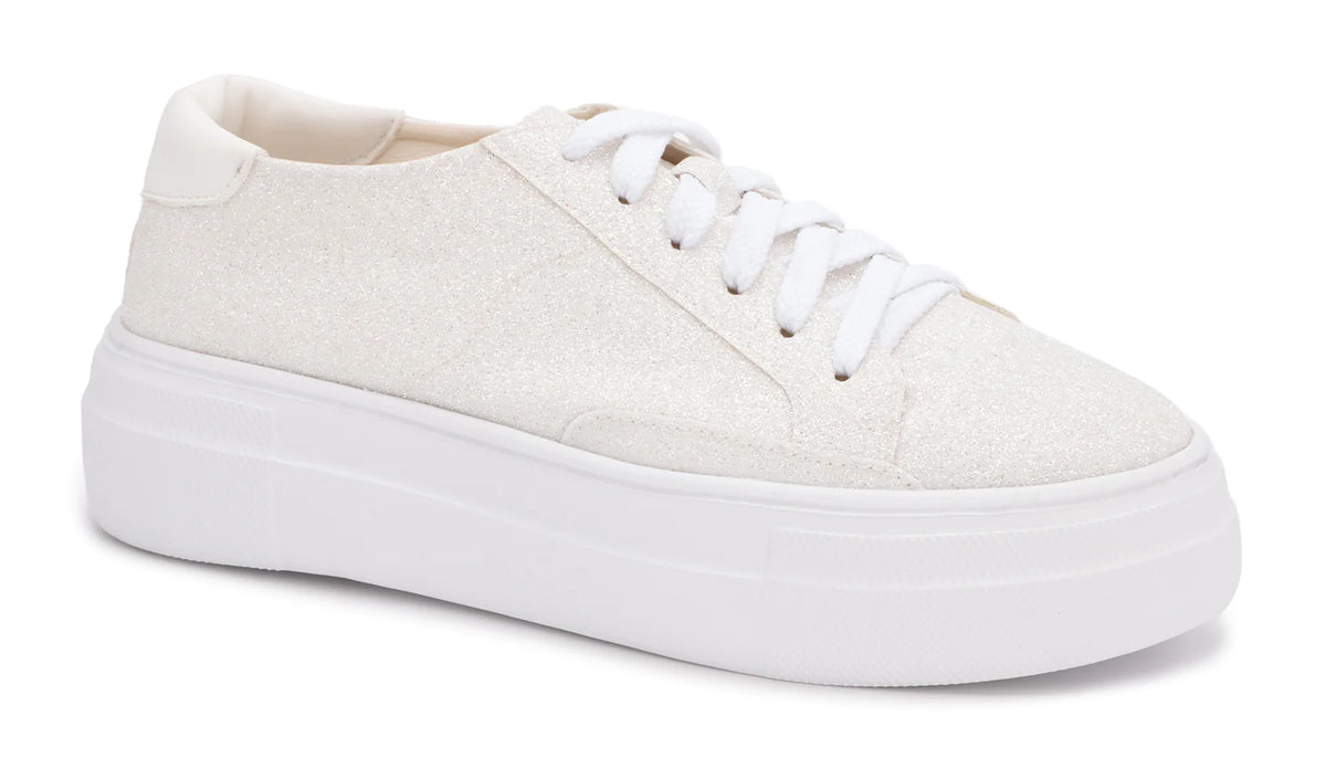 Glaring White Glitter Sneakers