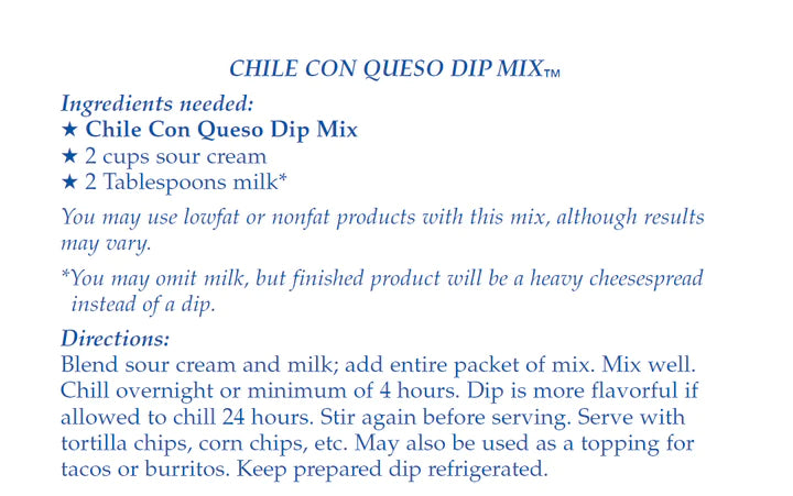 Chile Con Queso Dip Mix