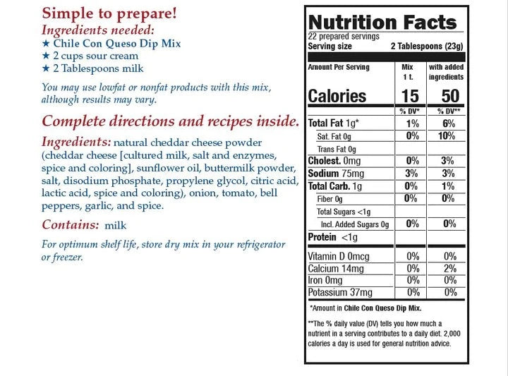 Chile Con Queso Dip Mix