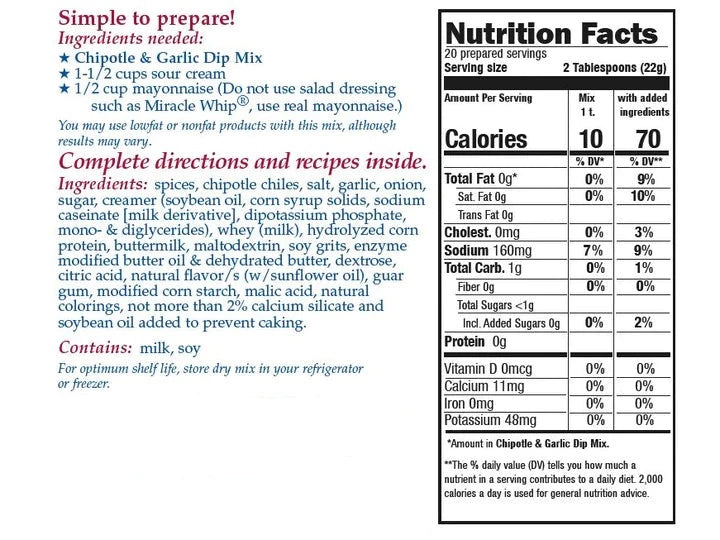 Chipotle &amp; Garlic Dip Mix