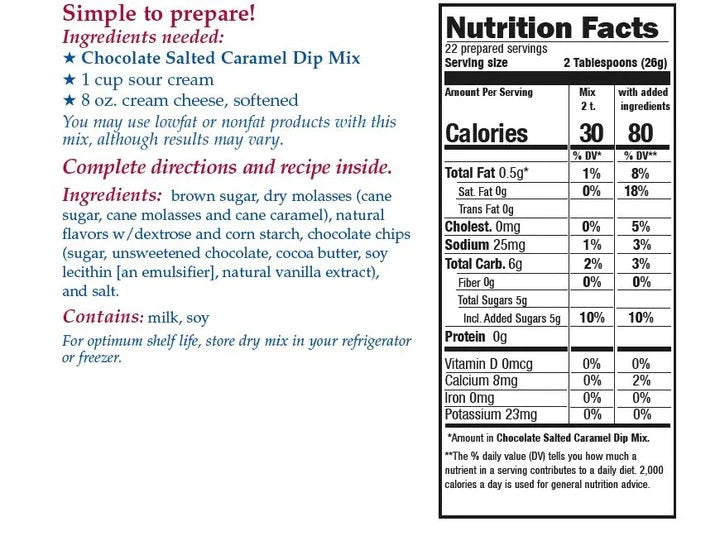 Chocolate Salted Caramel Dip Mix