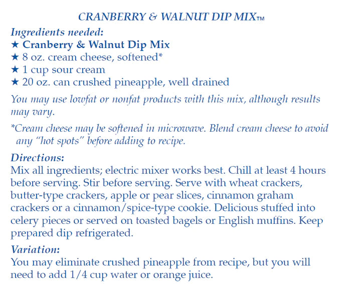 Cranberry &amp; Walnut Dip Mix