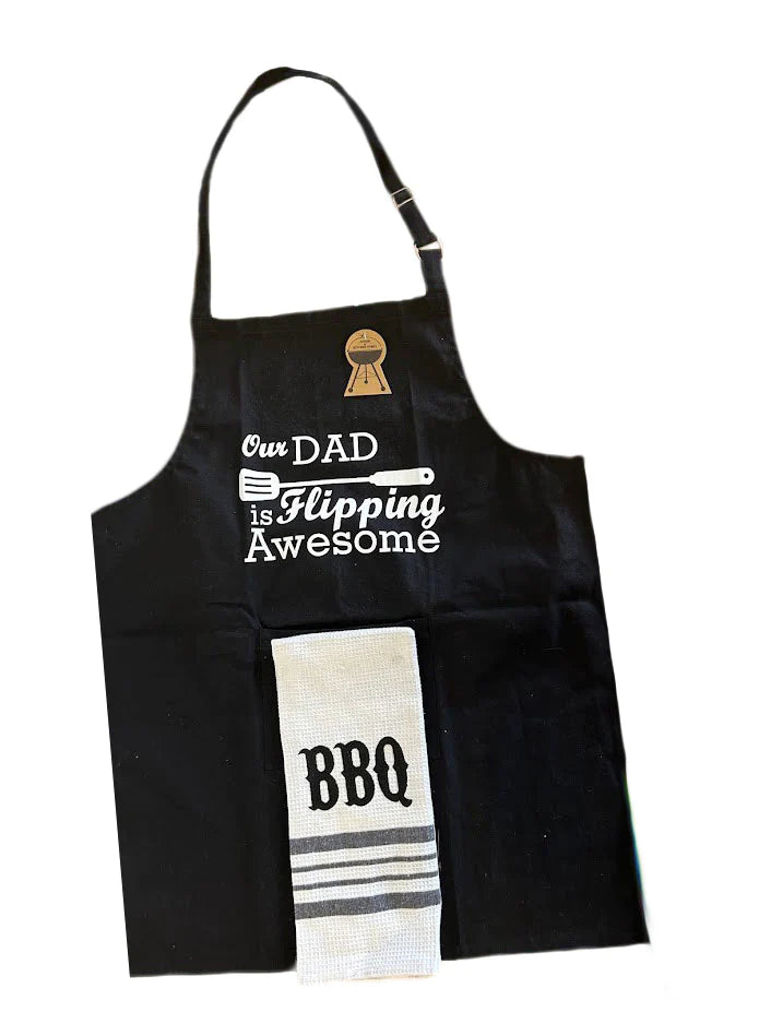 Dad Apron &amp; Embroidered Kitchen Towel Set