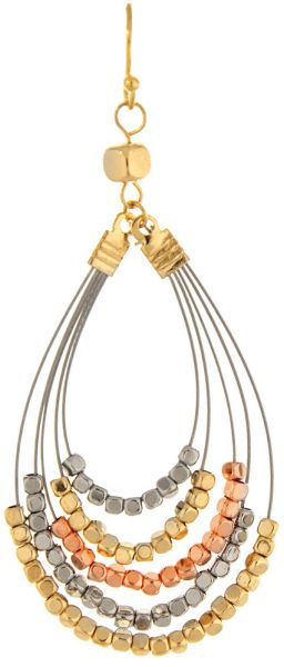 Multimetal Illusion Wire Bead Earrings