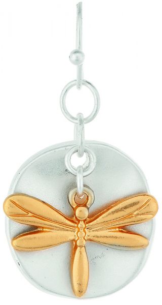 Two Tone Layered Dragonfly Earrings