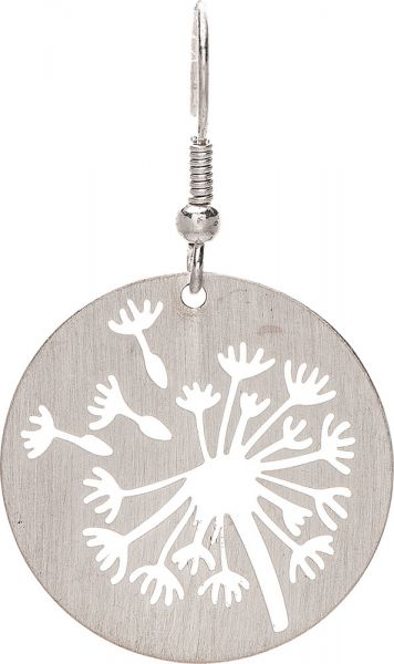 Silver Dandelion Cutout Earrings