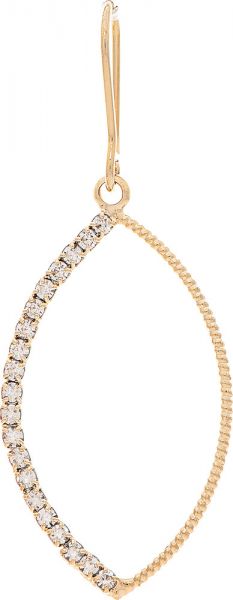 Gold Outer Edge Cubic Zirconia Crystal Ellipse Earrings