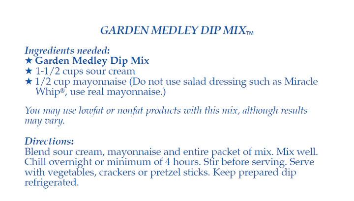 Garden Medley Dip Mix