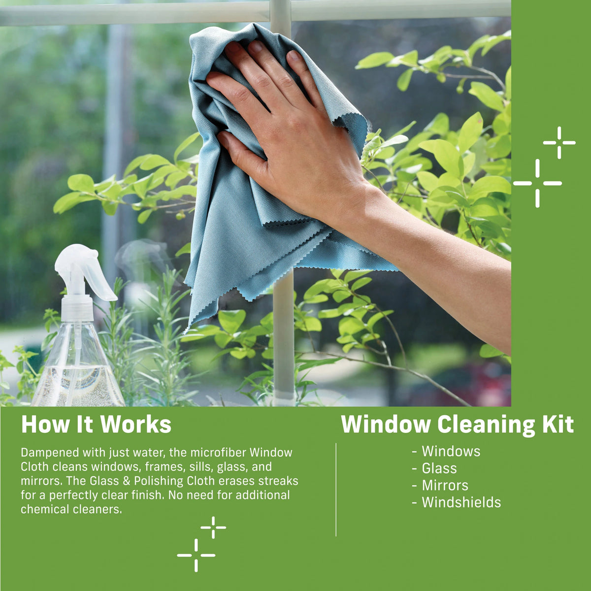 Window Cleaning Kit 2 Cloths