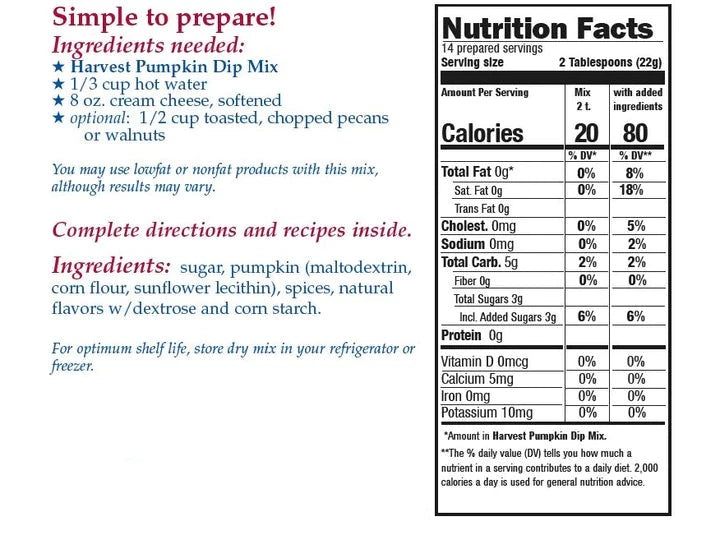 Harvest Pumpkin Dip Mix