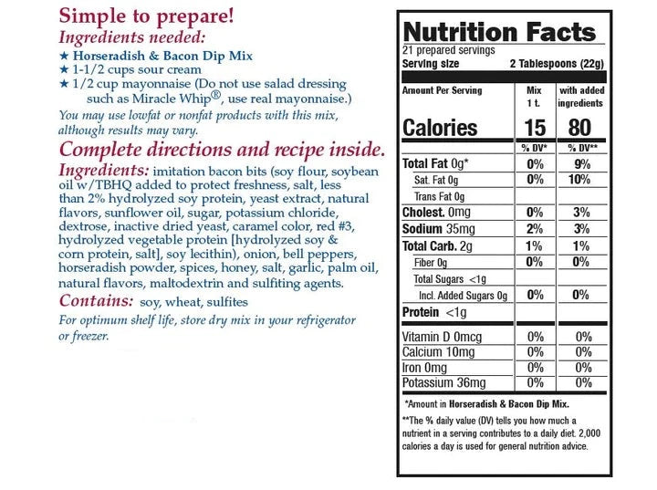 Horseradish &amp; Bacon Dip Mix