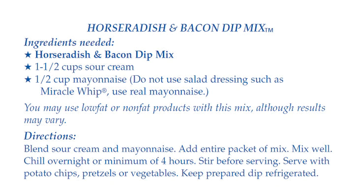 Horseradish &amp; Bacon Dip Mix