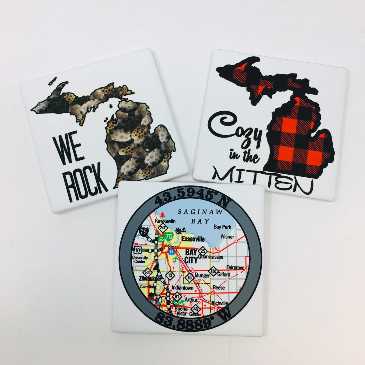 Ceramic Michigan Coaster