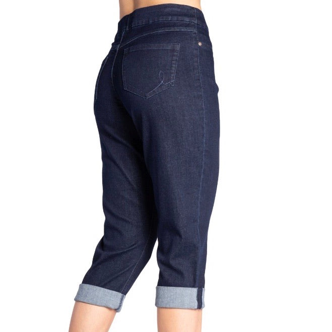 Dirtywash Capri Jeans Pull On