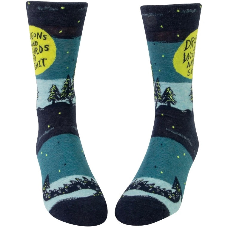 Dragons and Wizards and Shit Men&#39;s Crew Sock