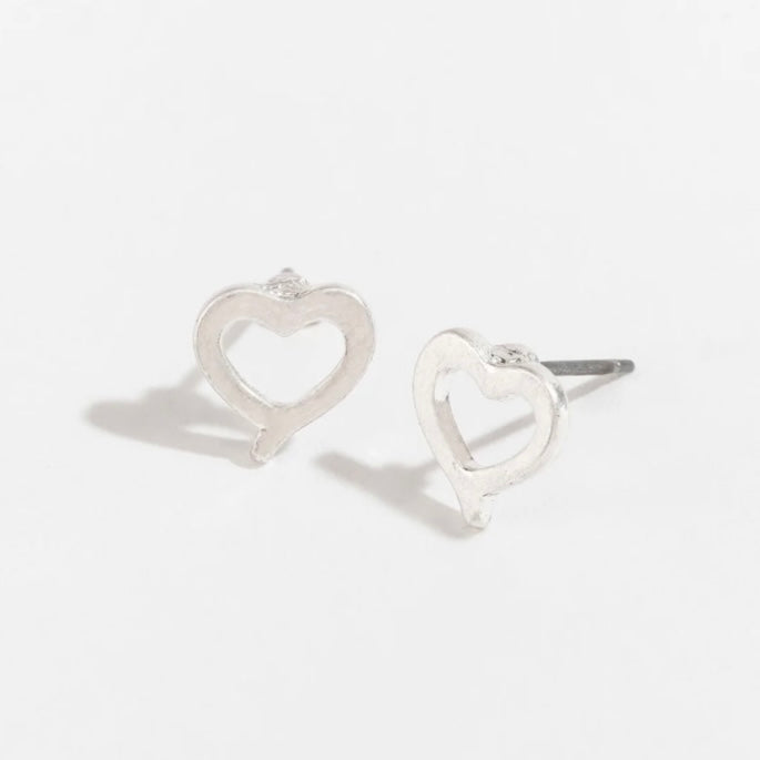 Heart Stud Bud Earrings