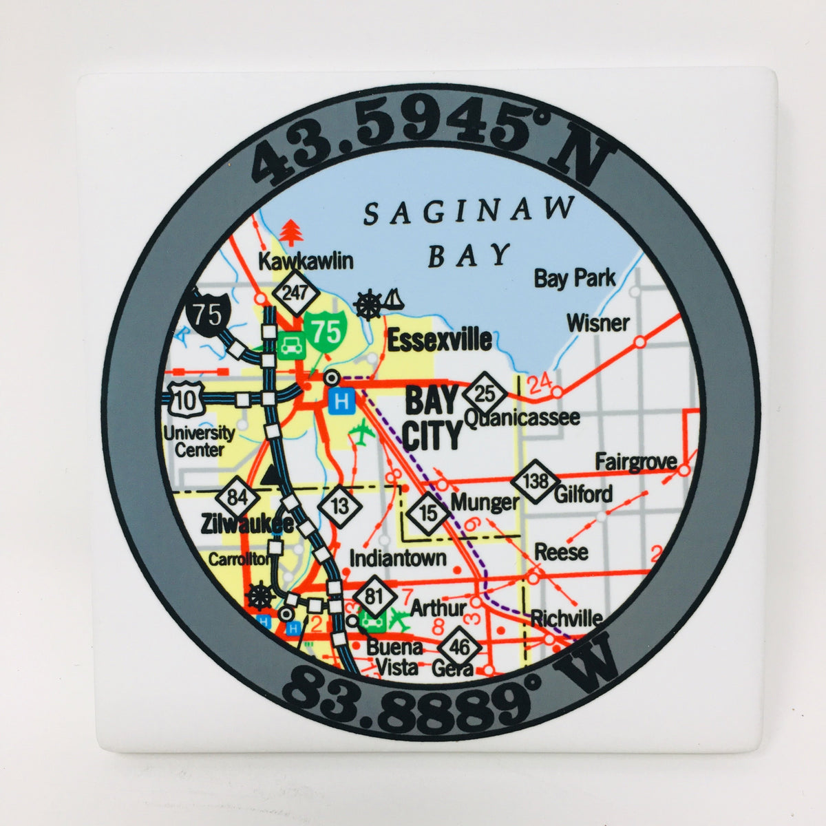 Ceramic Michigan Coaster