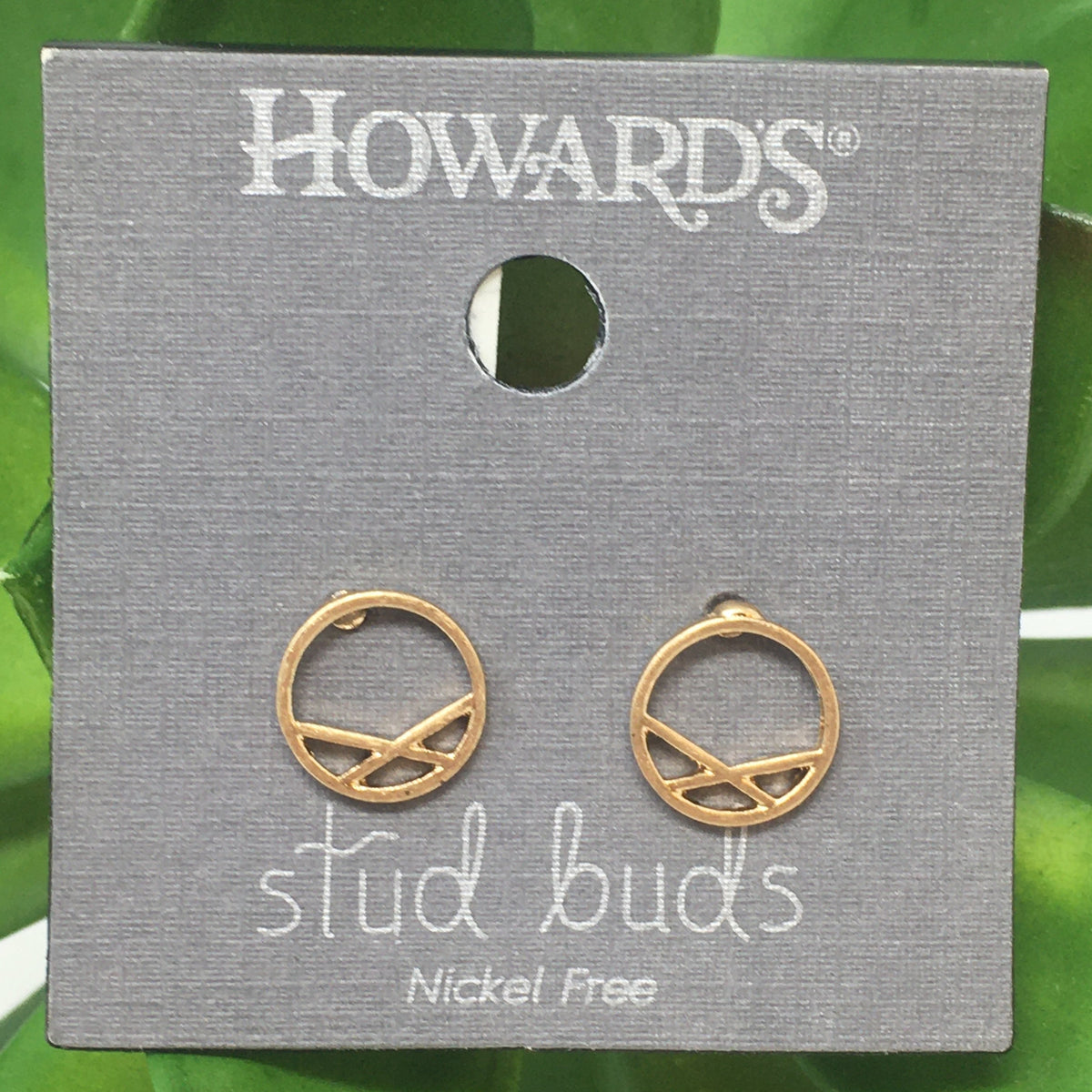 Circle w/ Lines Stud Buds Earrings