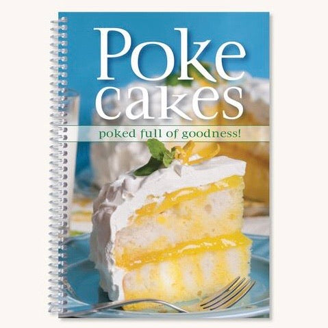 front cover of the spiral bound Poke Cakes Cookbook
