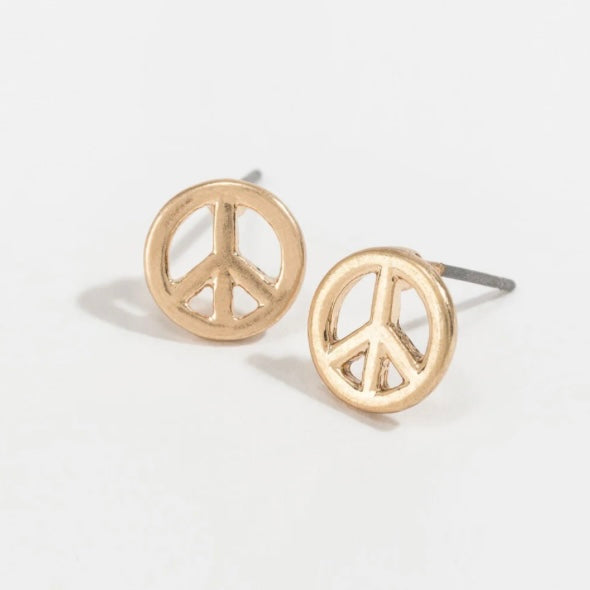 Peace Sign Stud Bud Earrings