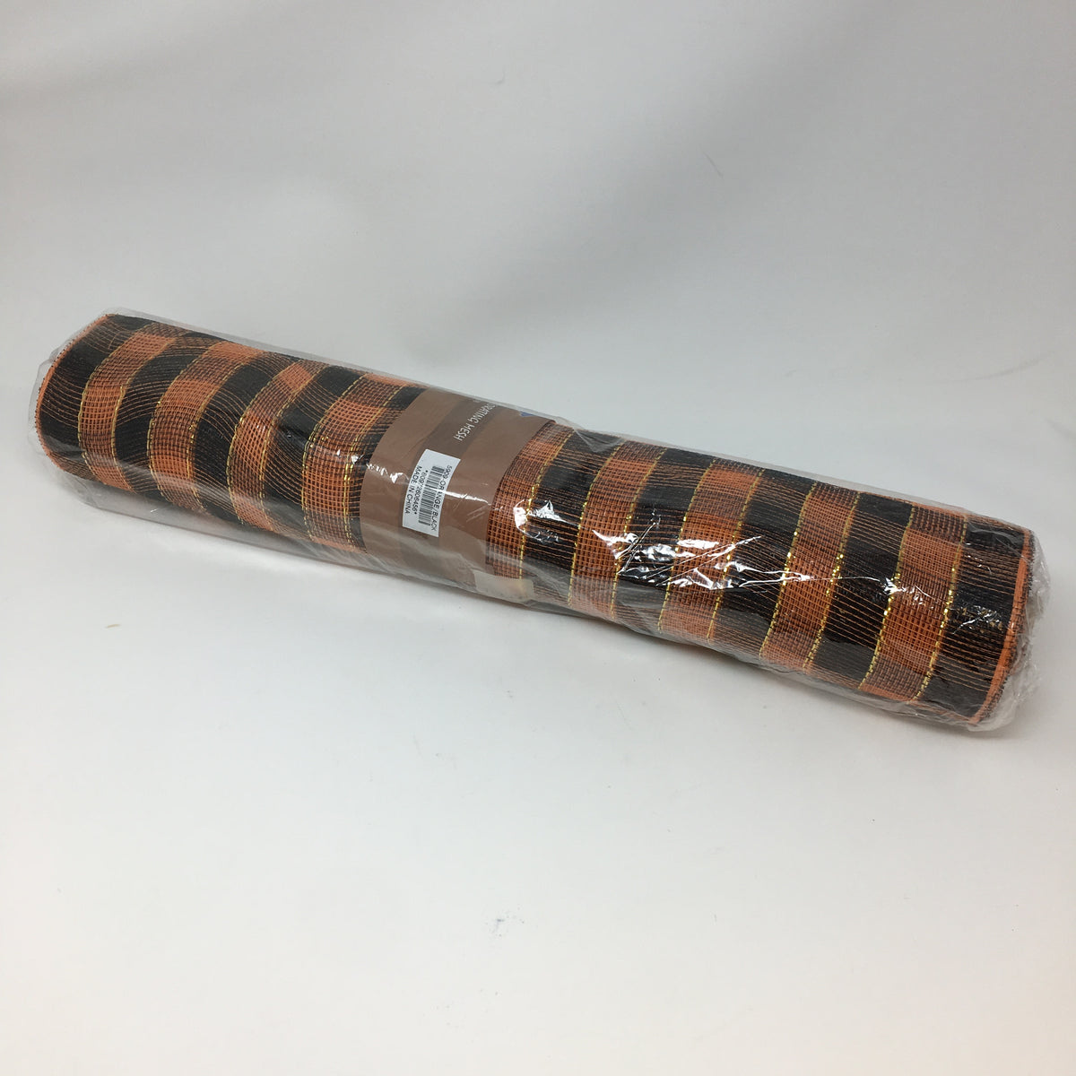 Orange/Black Plaid Deco Mesh Roll 21x10