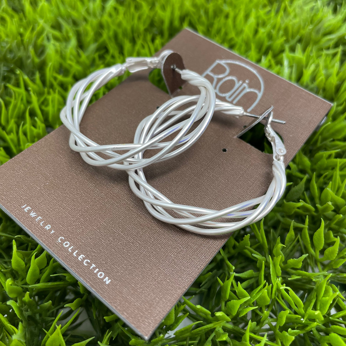Silver Basket Hoop Earrings