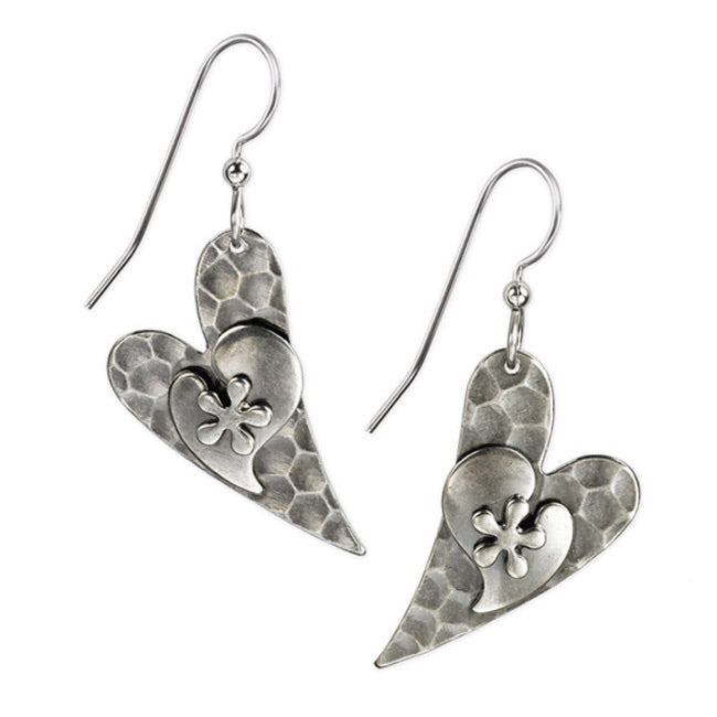 Heart on Modern Heart Earrings