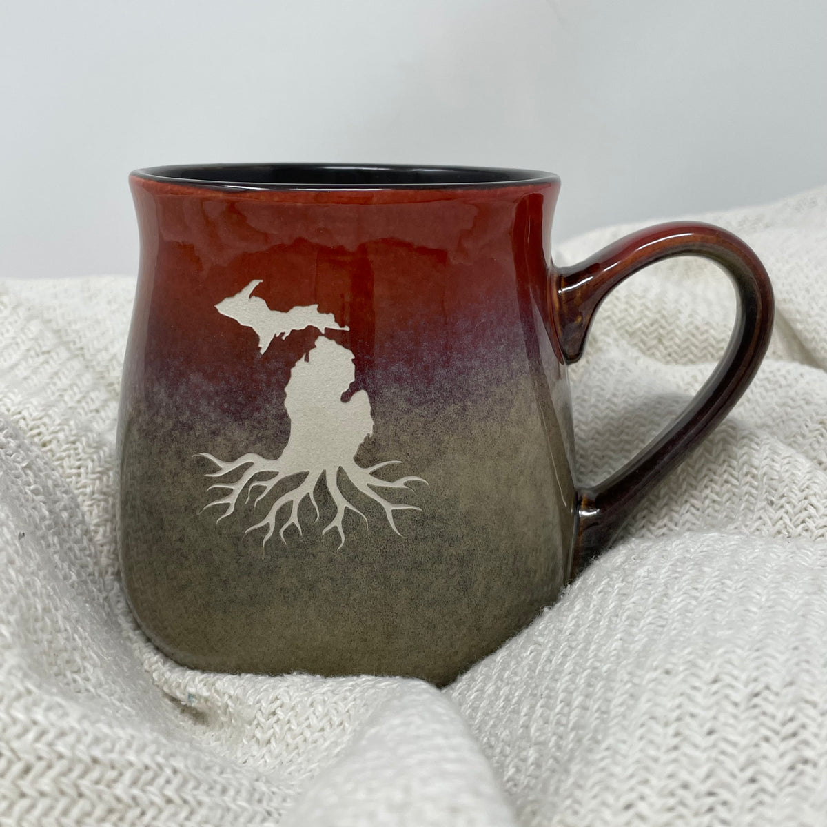 16oz Sandblasted Pottery MI Coffee Mug