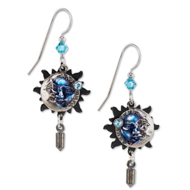 Silver/Blue Celestial Eclipse Earrings