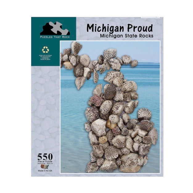 Michigan Proud MI State Rocks 550 pc Puzzle