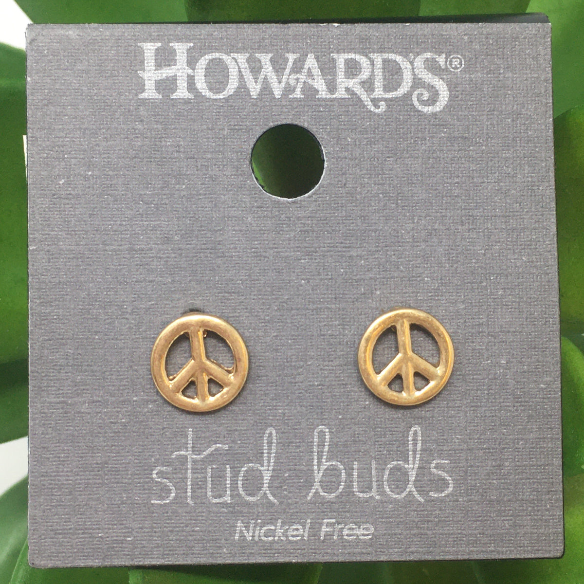 Peace Sign Stud Bud Earrings