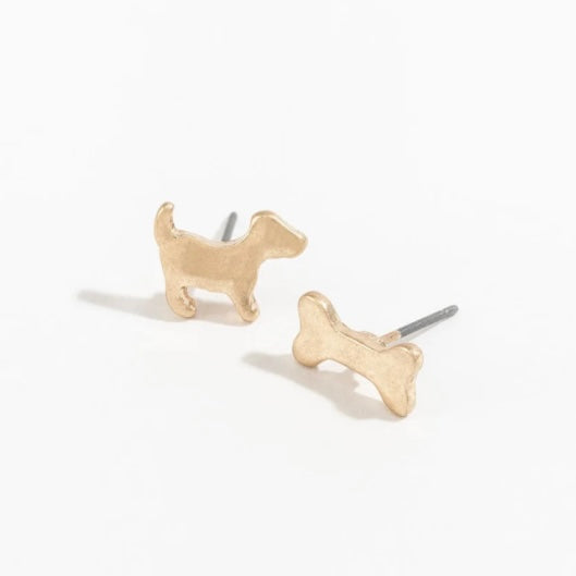 Dog &amp; Bone Stud Bud Earrings