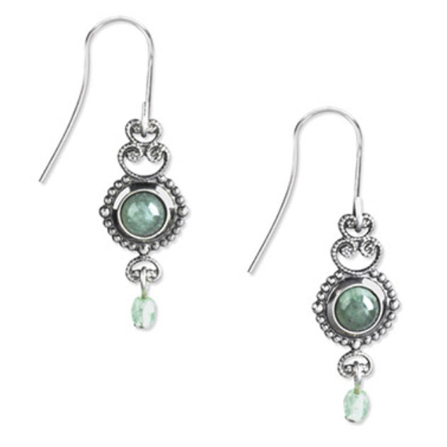 Dainty Silver w/ Stone Dangle Earrings