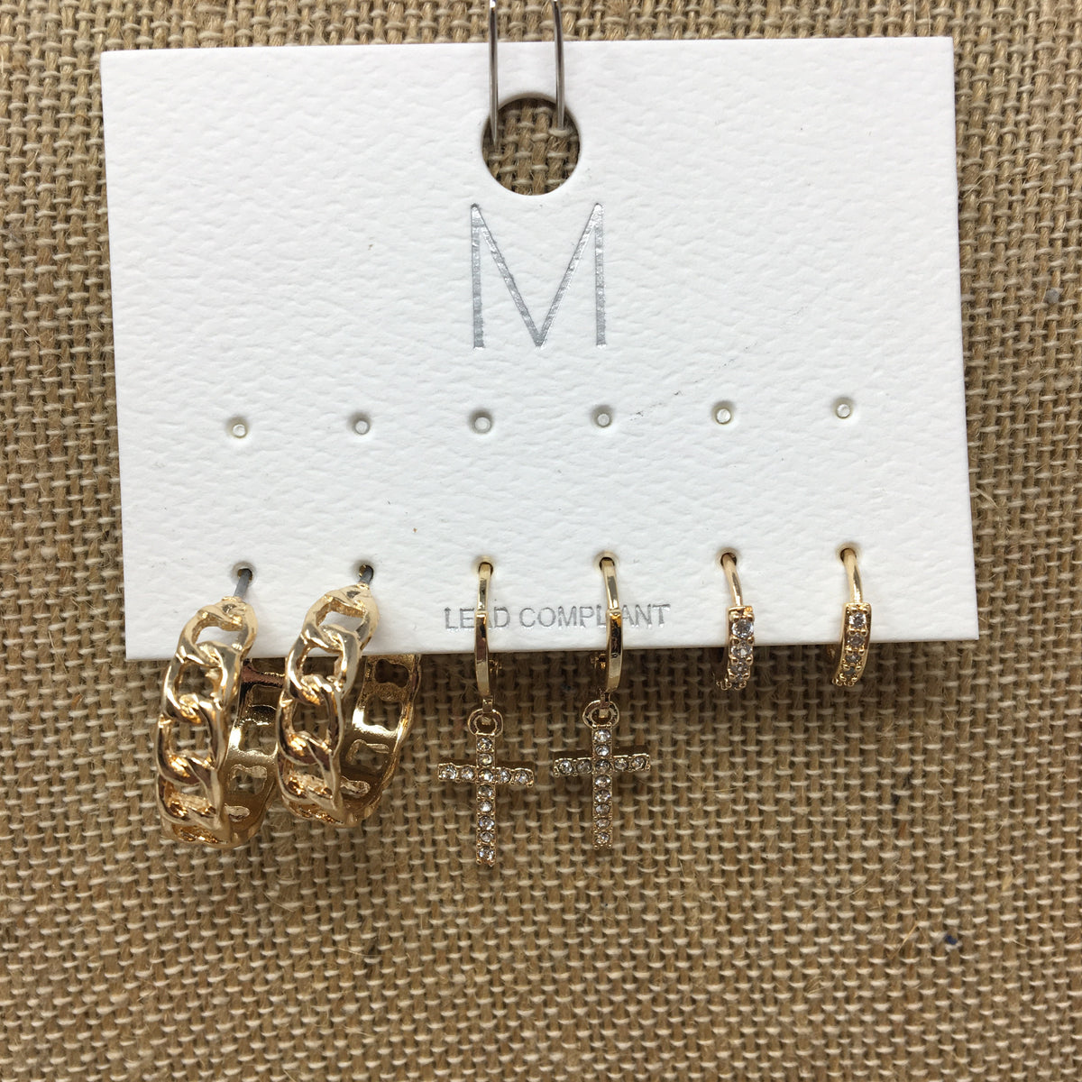 Set of 3 Gold Earring