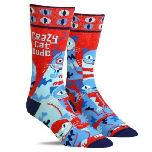 Crazy Cat Dude Men&#39;s Socks