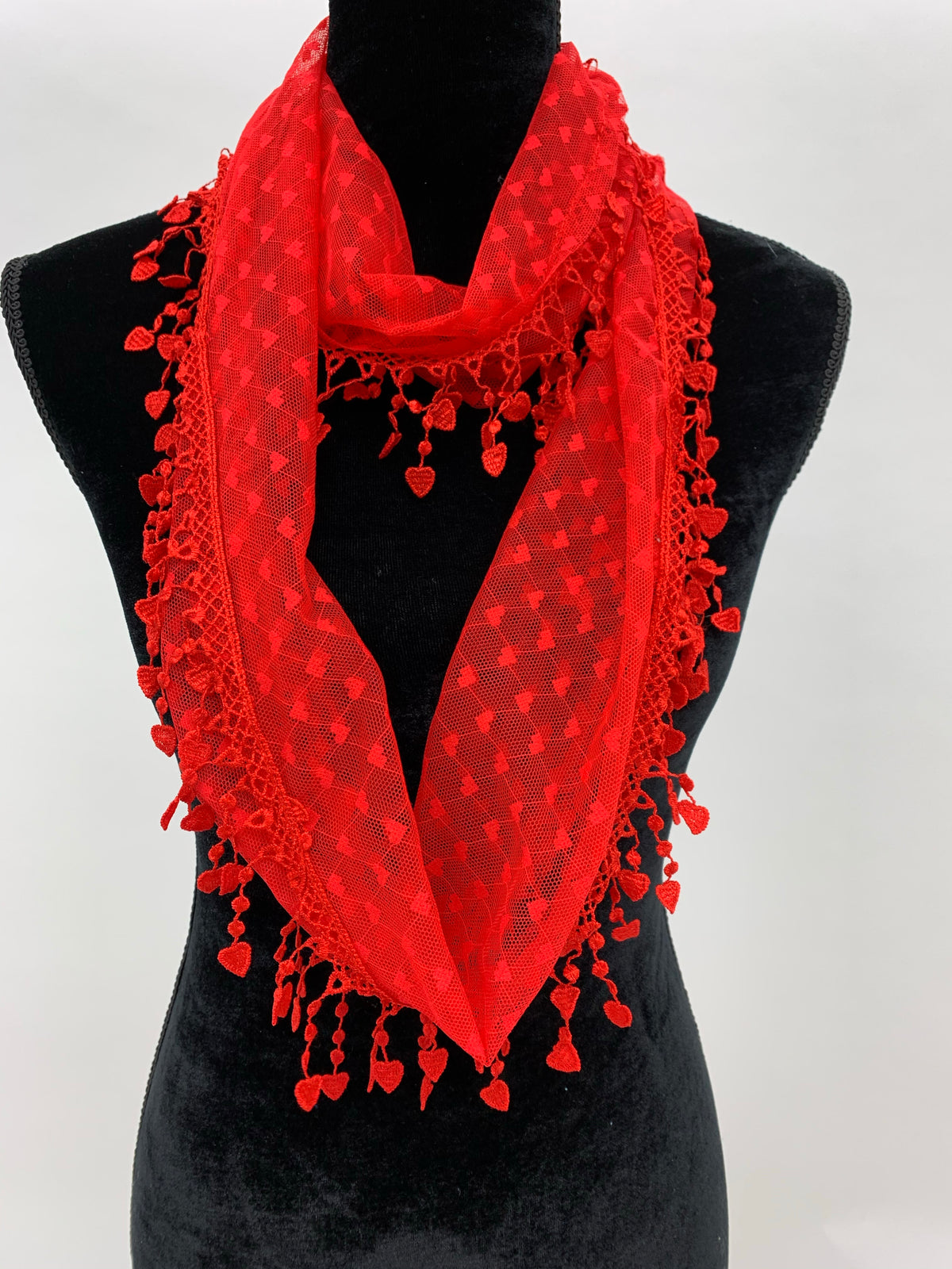 Lace Heart Infinity Scarf