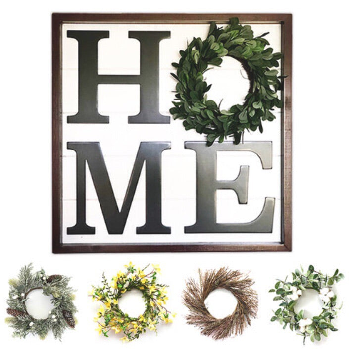 Interchangeable Wreath for Home Board Sign
