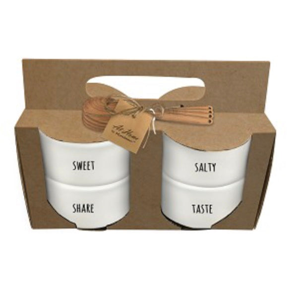 8pc Farmhouse Condiment Bowl &amp; Spoon Set