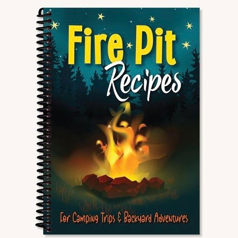 front cover of the spiral bound Fire Pit Recipes cookbook