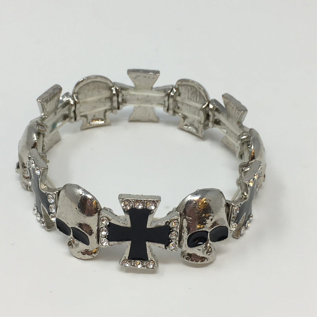 Skull and Cross Stretch Bracelet