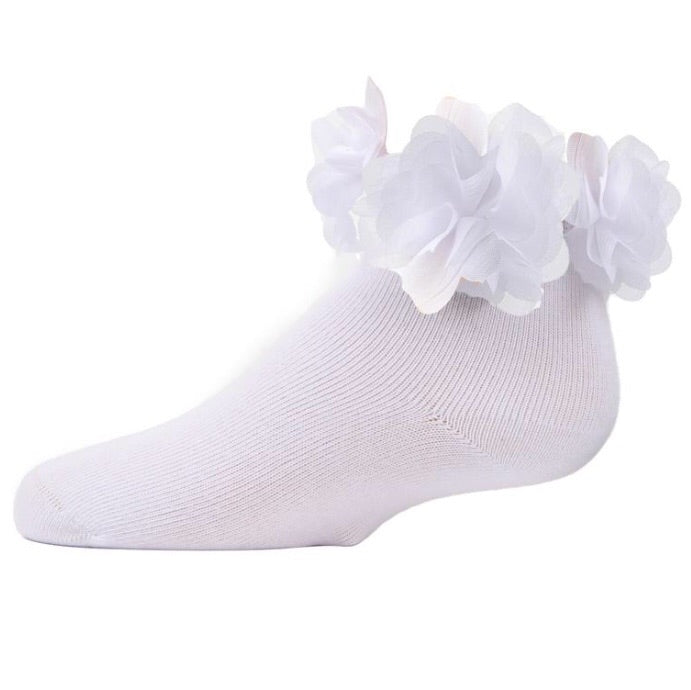 White Floral Halo Baby/Toddler Anklet Sock