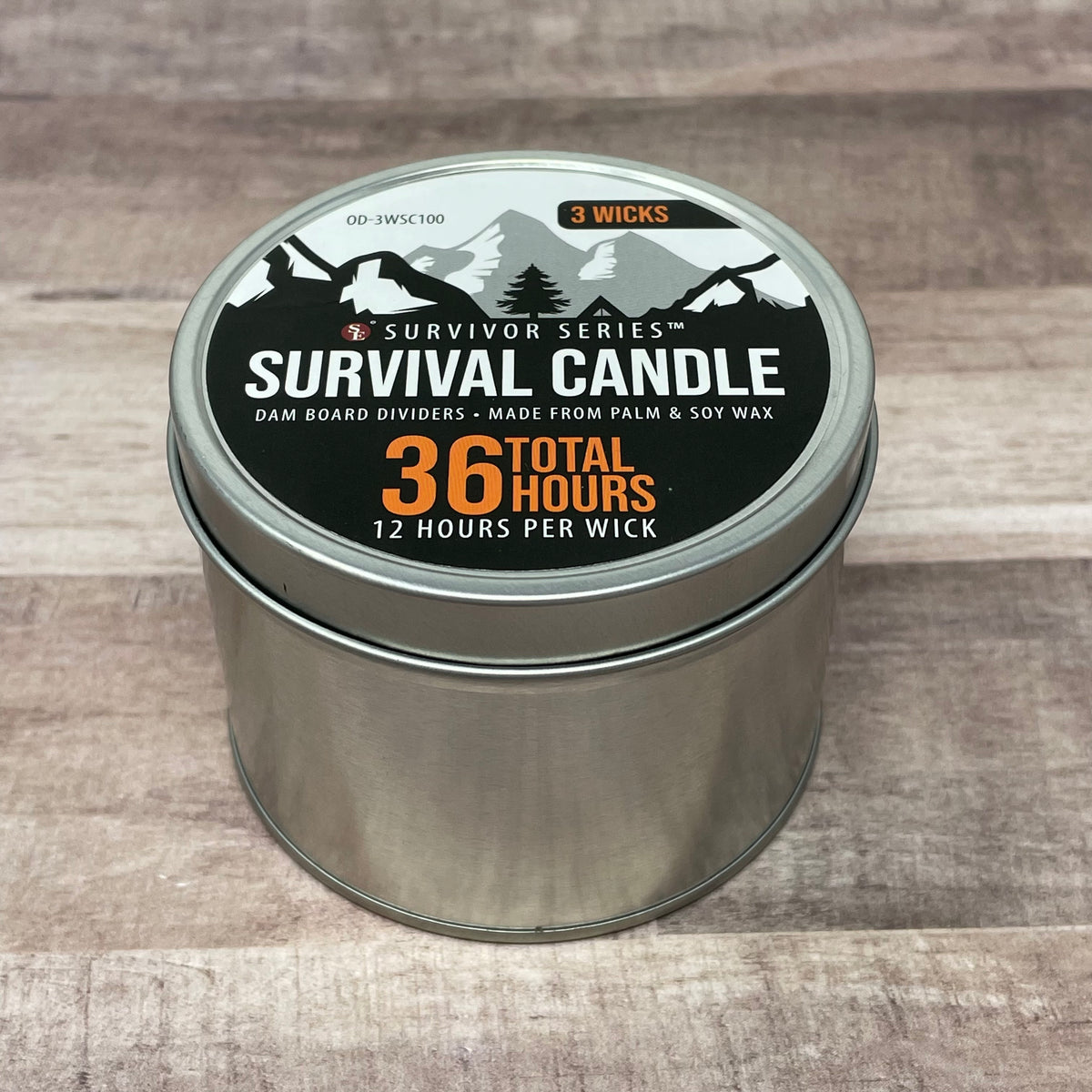 3 Wick Survival Candle Tin