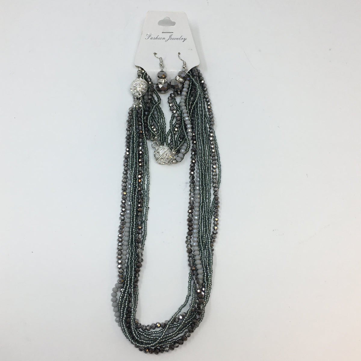 Multi Strand Magnetic Necklace/Bracelet/Earring Set