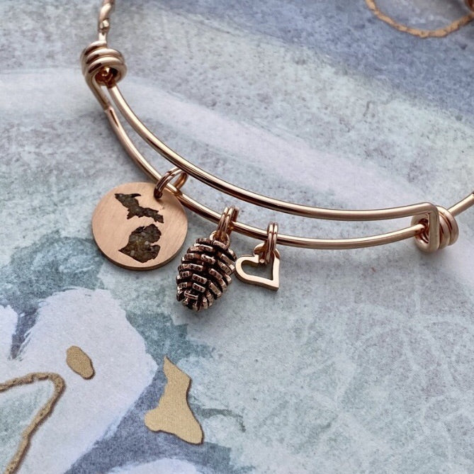 Pinecone Michigan Sand Cutout Bracelet